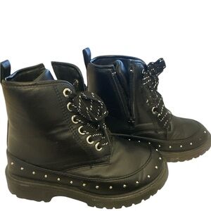 Girl's  Biker boots. Chunky Combat Moto Size 13